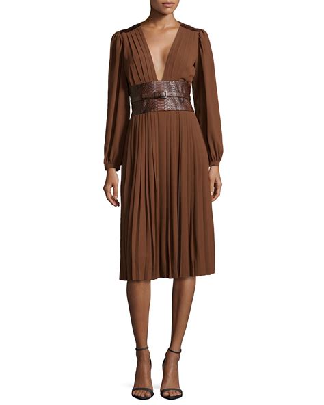 michael kors cayla brown|michael kors brown dresses.